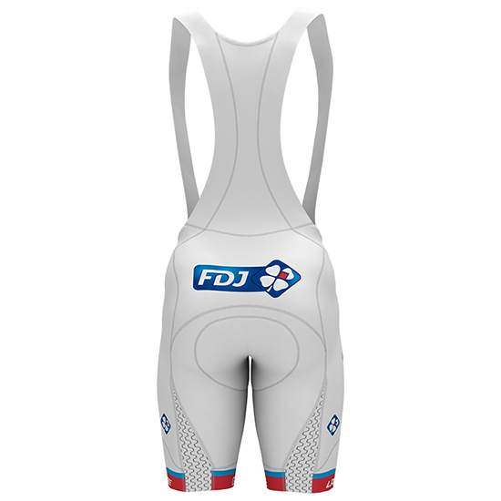 Abbigliamento FDJ 2017 Manica Corta e Pantaloncino Con Bretelle bianco - Clicca l'immagine per chiudere